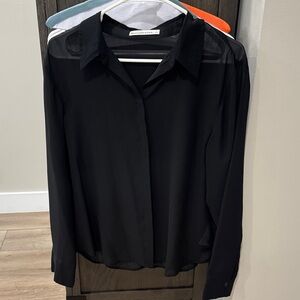 Abercrombie & Fitch Black Sheer Blouse